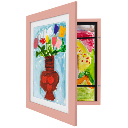 Kids Art Frame | Artwork Storage Display | Front Opening | Magnetic Closure | Mat