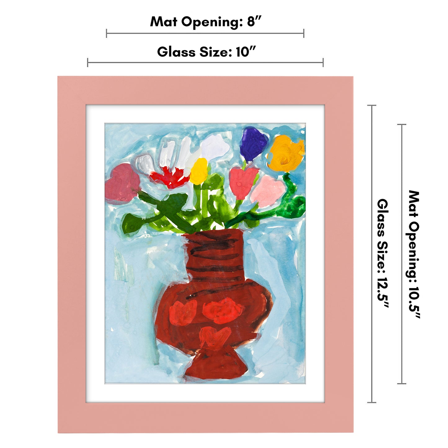 Kids Art Frame | Artwork Storage Display | Front Opening | Magnetic Closure | Mat