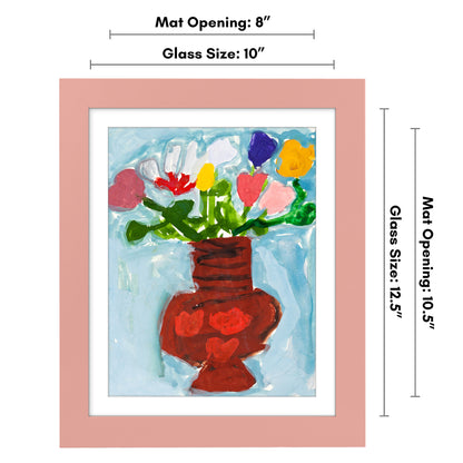 Kids Art Frame | Artwork Storage Display | Front Opening | Magnetic Closure | Mat