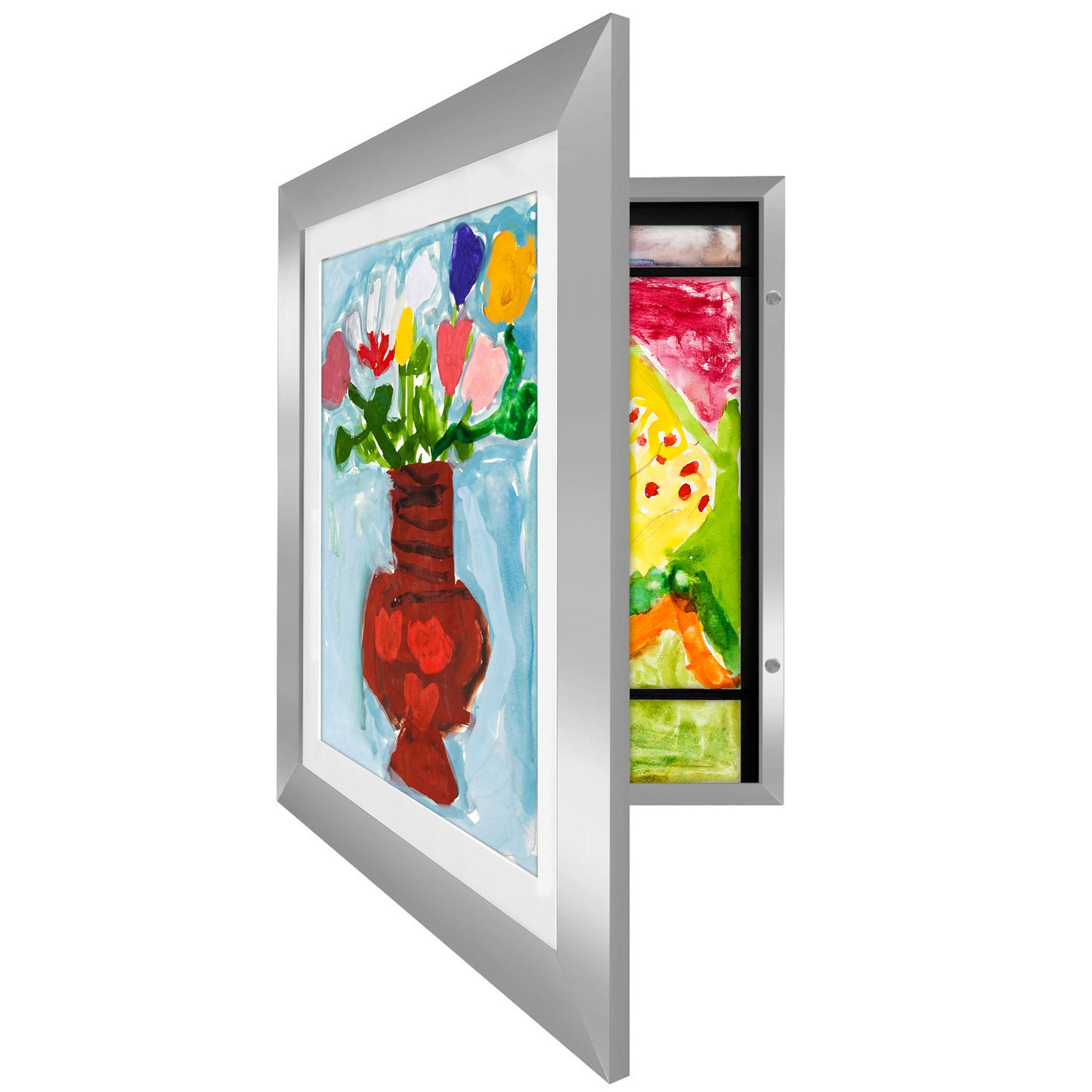 Kids Art Frame | Artwork Storage Display | Front Opening | Magnetic Closure | Mat