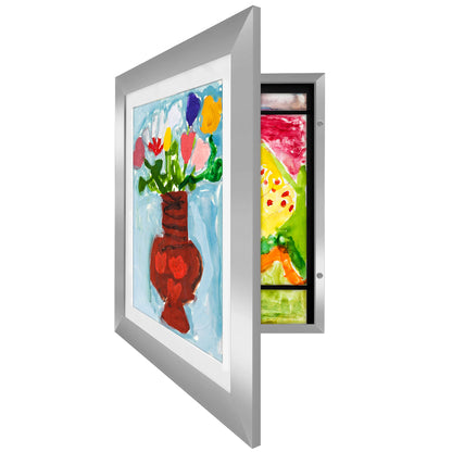 Kids Art Frame | Artwork Storage Display | Front Opening | Magnetic Closure | Mat