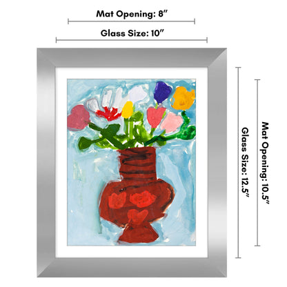 Kids Art Frame | Artwork Storage Display | Front Opening | Magnetic Closure | Mat