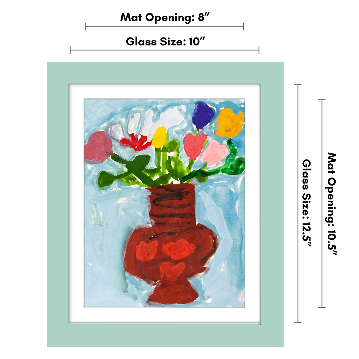 Kids Art Frame | Artwork Storage Display | Front Opening | Magnetic Closure | Mat