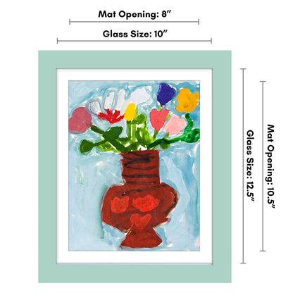 Kids Art Frame | Artwork Storage Display | Front Opening | Magnetic Closure | Mat
