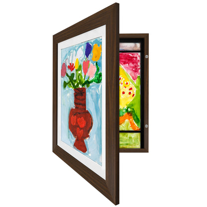 Kids Art Frame | Artwork Storage Display | Front Opening | Magnetic Closure | Mat