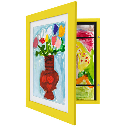Kids Art Frame | Artwork Storage Display | Front Opening | Magnetic Closure | Mat