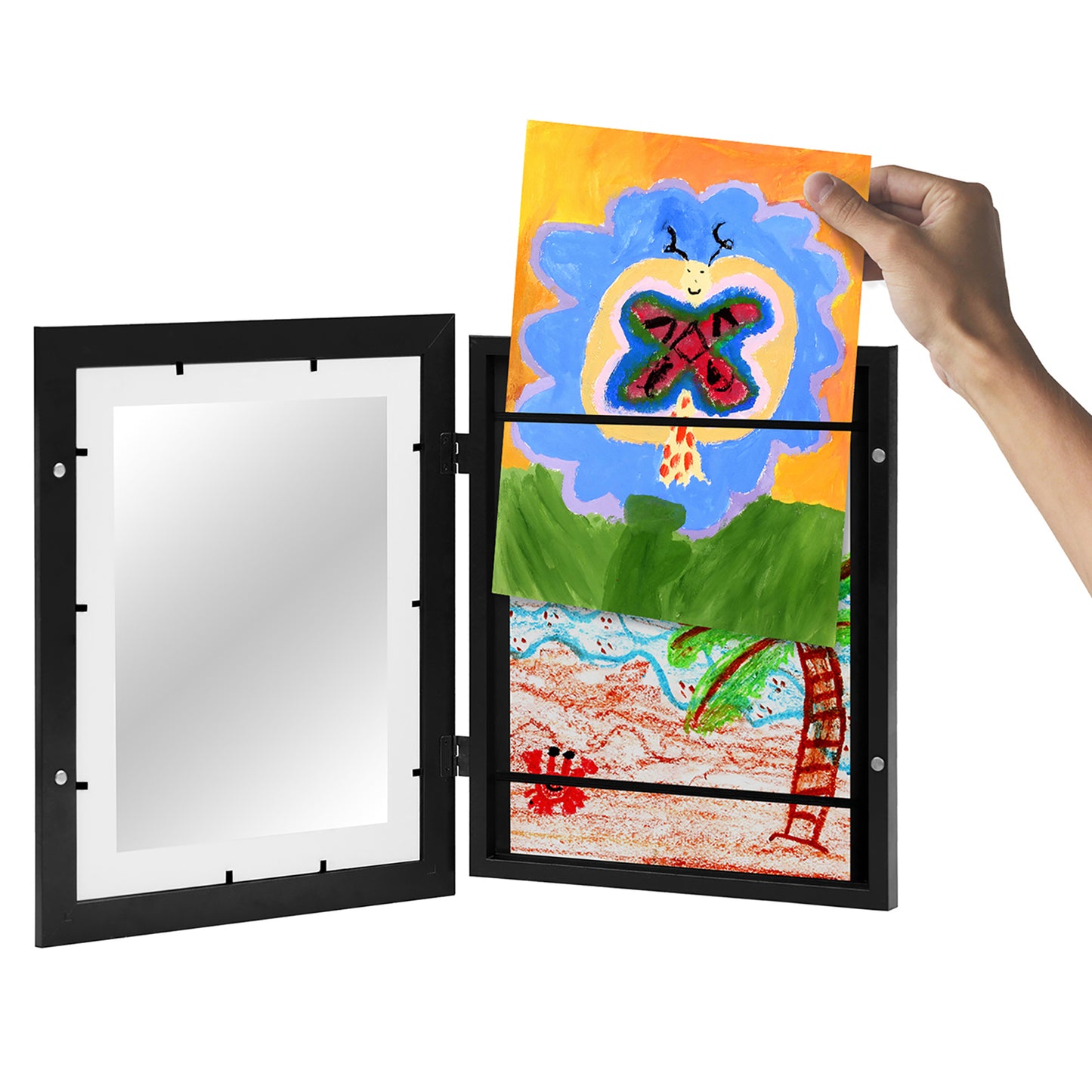 Kids Art Frame 2 Pack | Artwork Storage Display | Front Opening | Magnetic | Mat