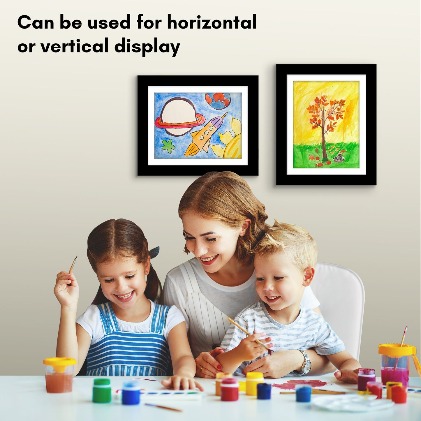 Kids Art Frame 2 Pack | Artwork Storage Display | Front Opening | Magnetic | Mat