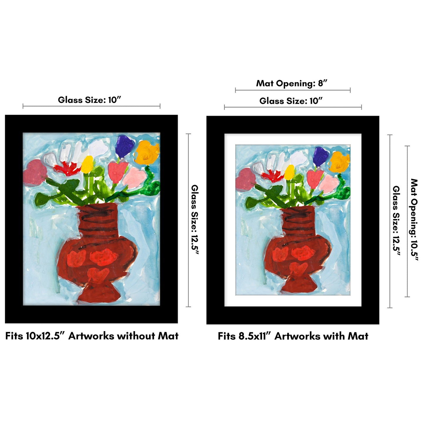 Kids Art Frame | Artwork Storage Display | Front Opening | Magnetic Closure | Mat