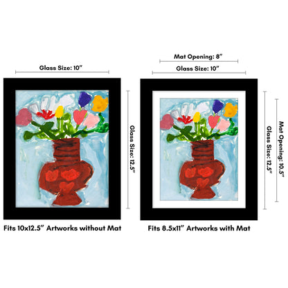 Kids Art Frame | Artwork Storage Display | Front Opening | Magnetic Closure | Mat