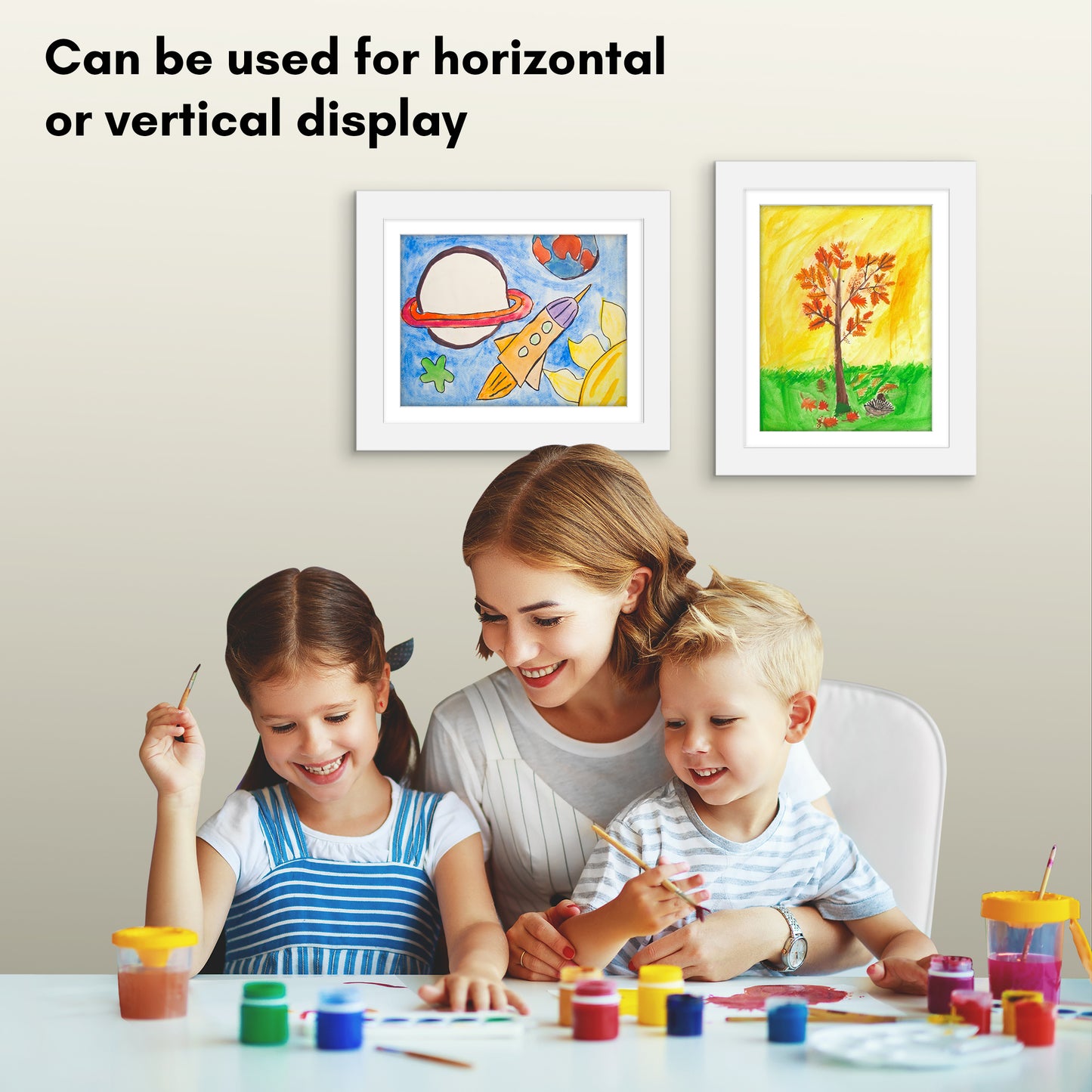 Kids Art Frame 2 Pack | Artwork Storage Display | Front Opening | Magnetic | Mat