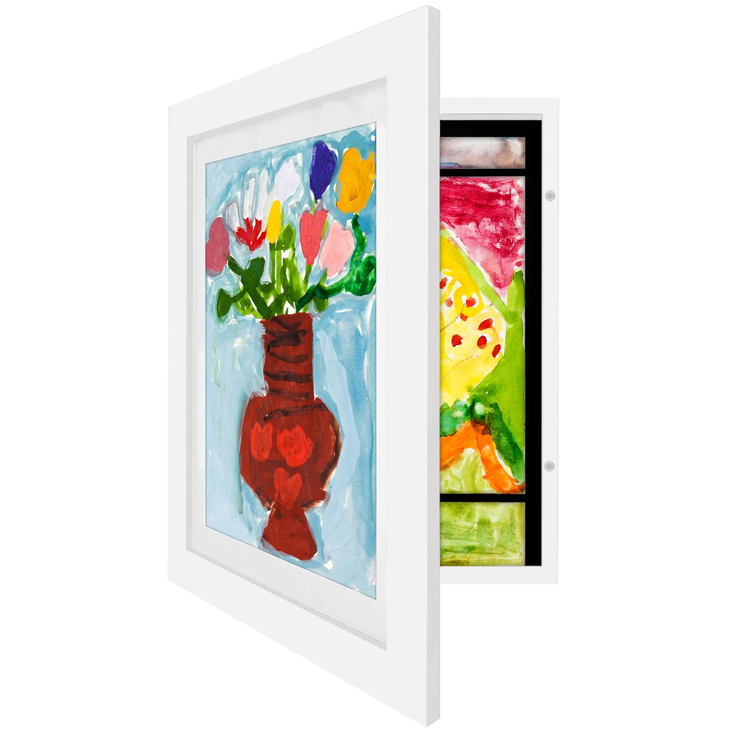 Kids Art Frame | Artwork Storage Display | Front Opening | Magnetic Closure | Mat