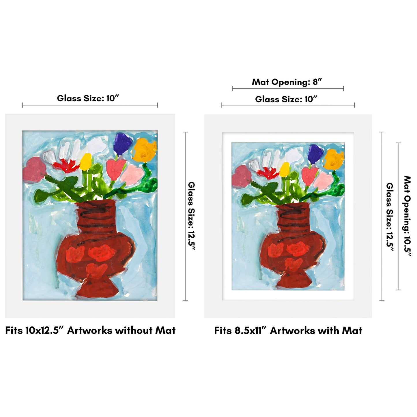 Kids Art Frame | Artwork Storage Display | Front Opening | Magnetic Closure | Mat