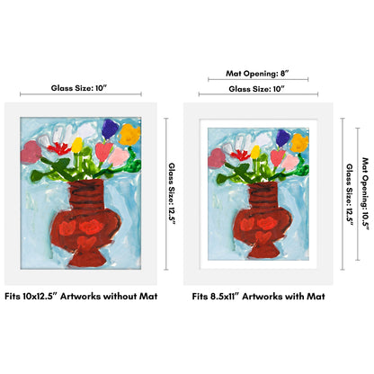 Kids Art Frame | Artwork Storage Display | Front Opening | Magnetic Closure | Mat