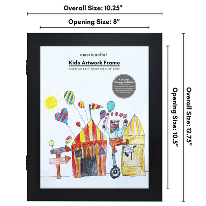 Kids Art Frame | Front Loading Artwork Storage Display | Magnetic Closure | Mat