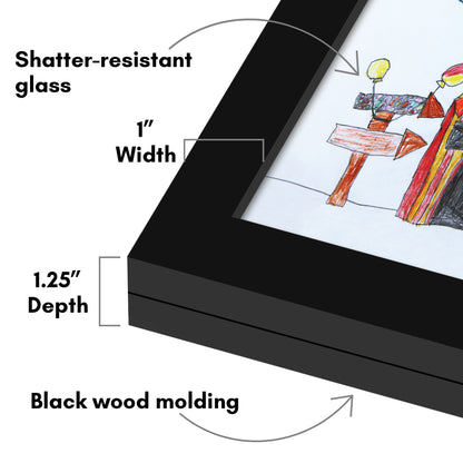 Kids Art Frame | Front Loading Artwork Storage Display | Magnetic Closure | Mat