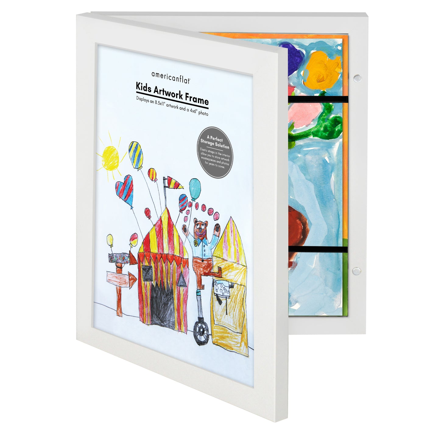 Kids Art Frame | Front Loading Artwork Storage Display | Magnetic Closure | Mat