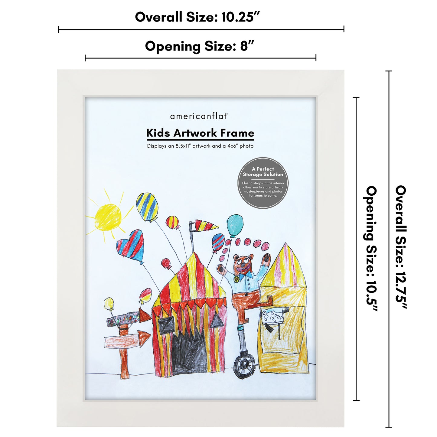 Kids Art Frame | Front Loading Artwork Storage Display | Magnetic Closure | Mat