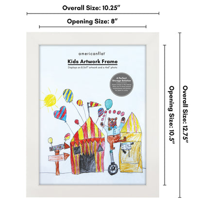 Kids Art Frame | Front Loading Artwork Storage Display | Magnetic Closure | Mat