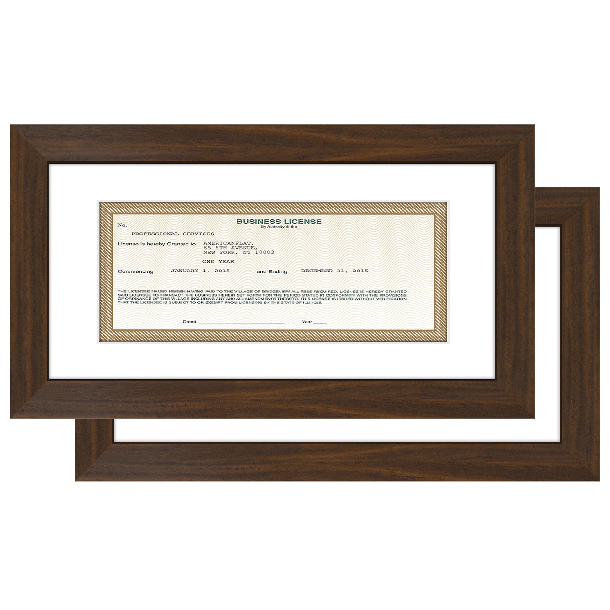 Business License MF0510WALUT2PK Frame - Americanflat