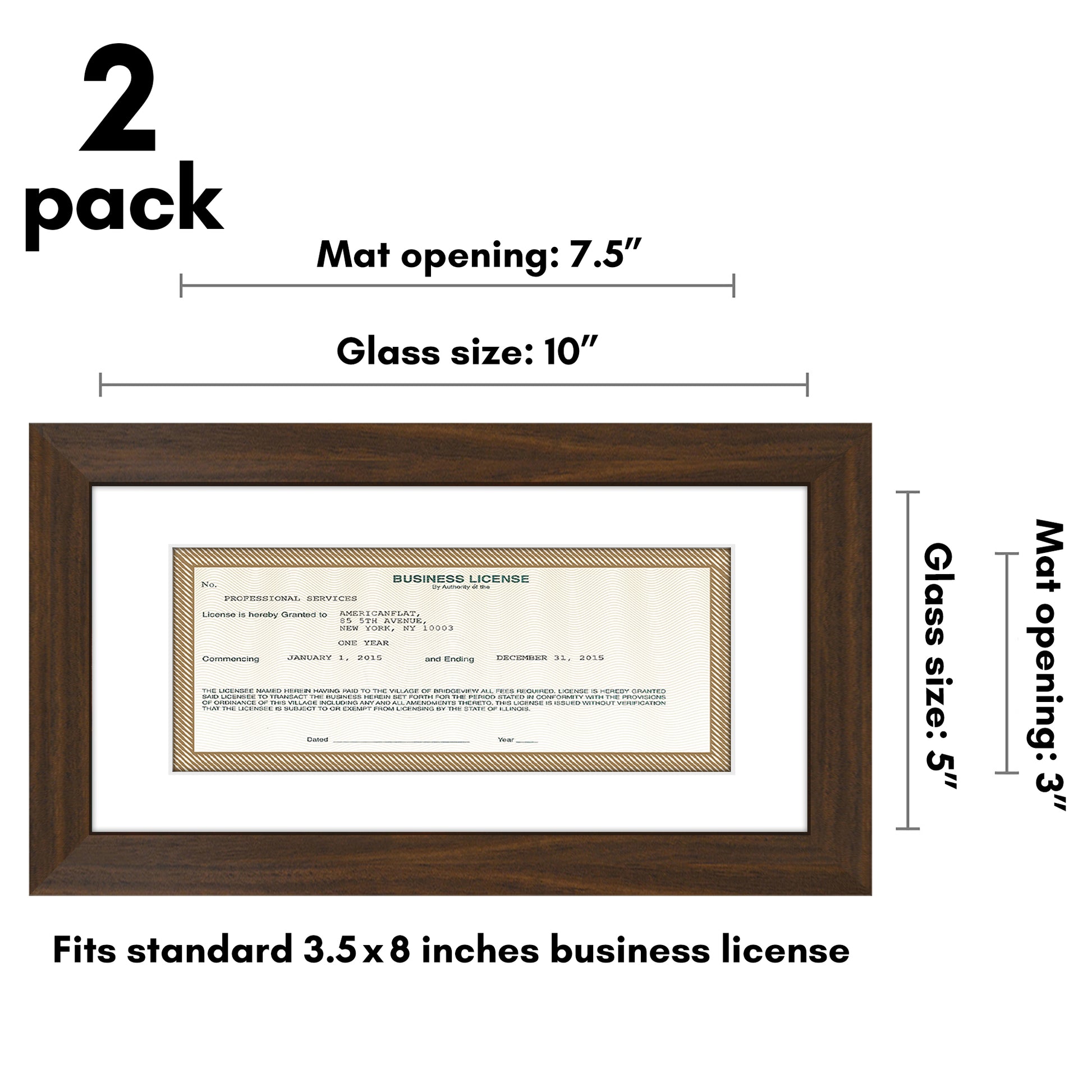 Business License MF0510WALUT2PK Frame - Americanflat