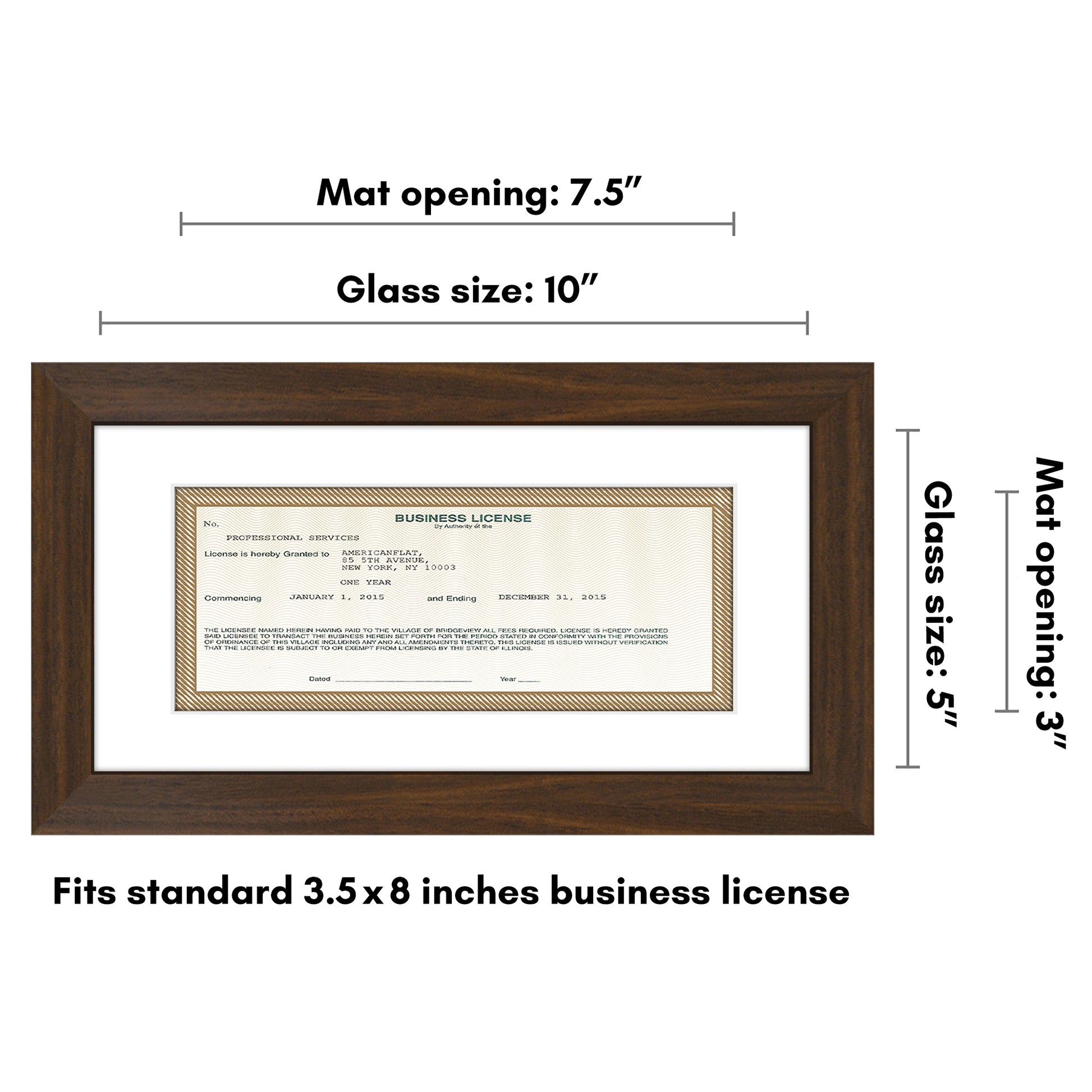 Business License MF0510WALNUT Frame - Americanflat