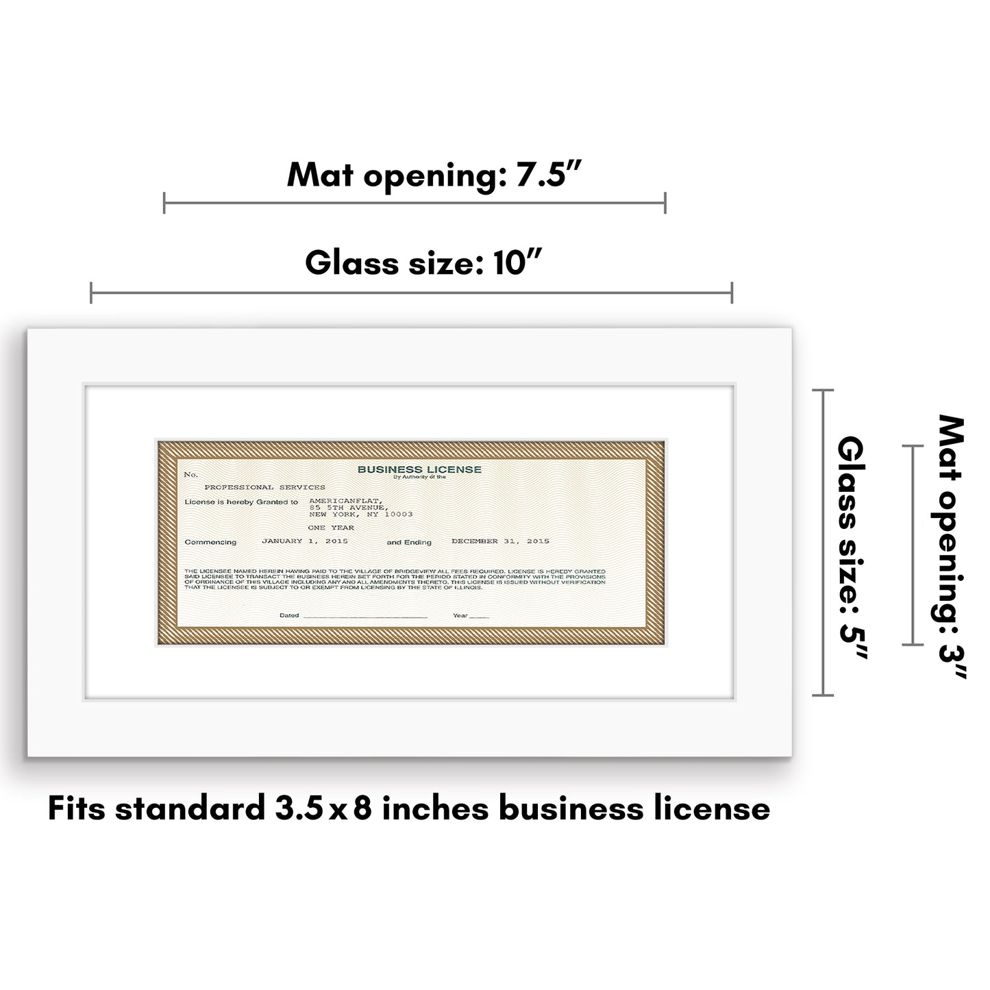 Business License MF0510WHT Frame - Americanflat