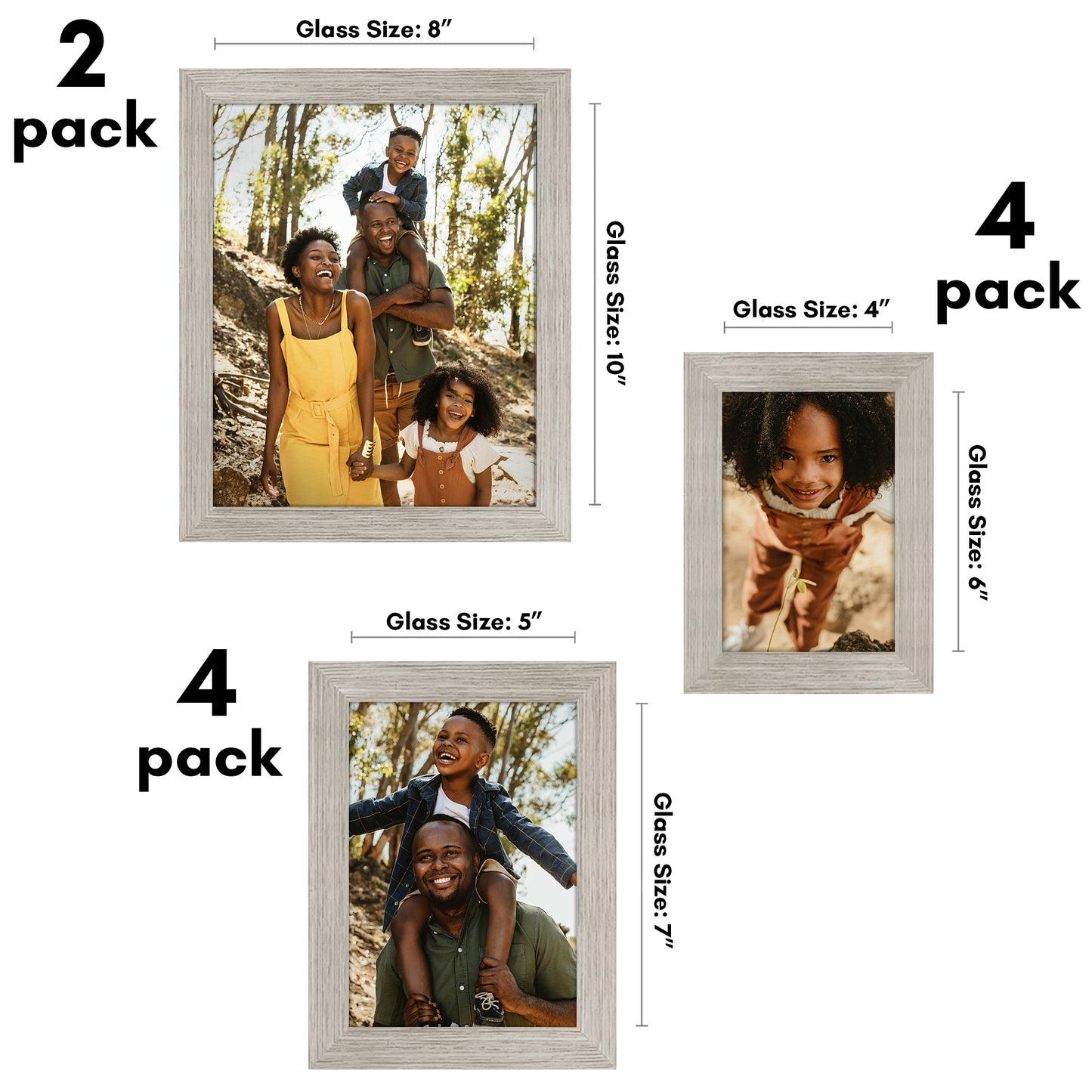 10 Piece Gallery Wall Picture Frame Set | Choose Your Color