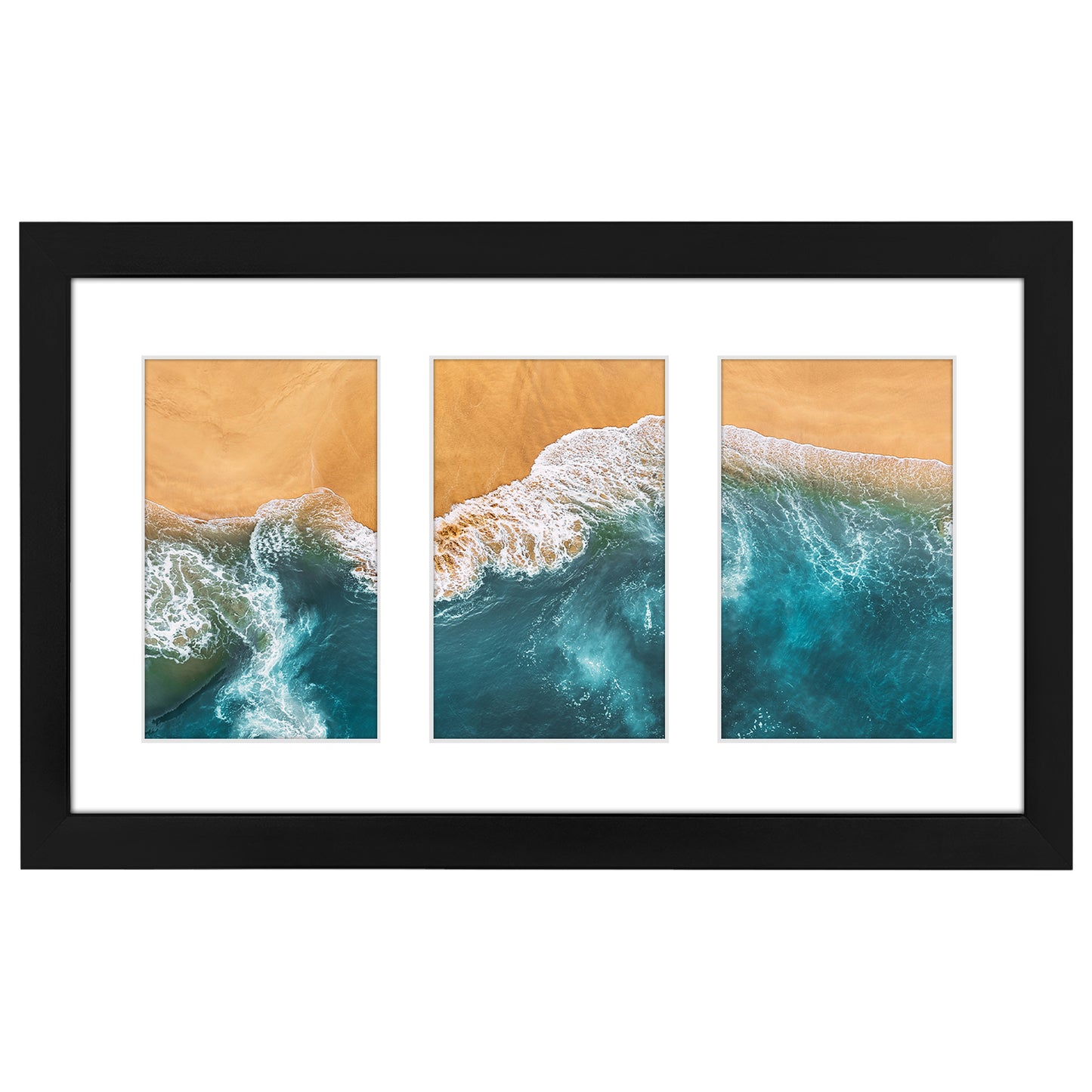 Americanflat 8x14 Collage Picture Frame | Displays 3 Photos - Black