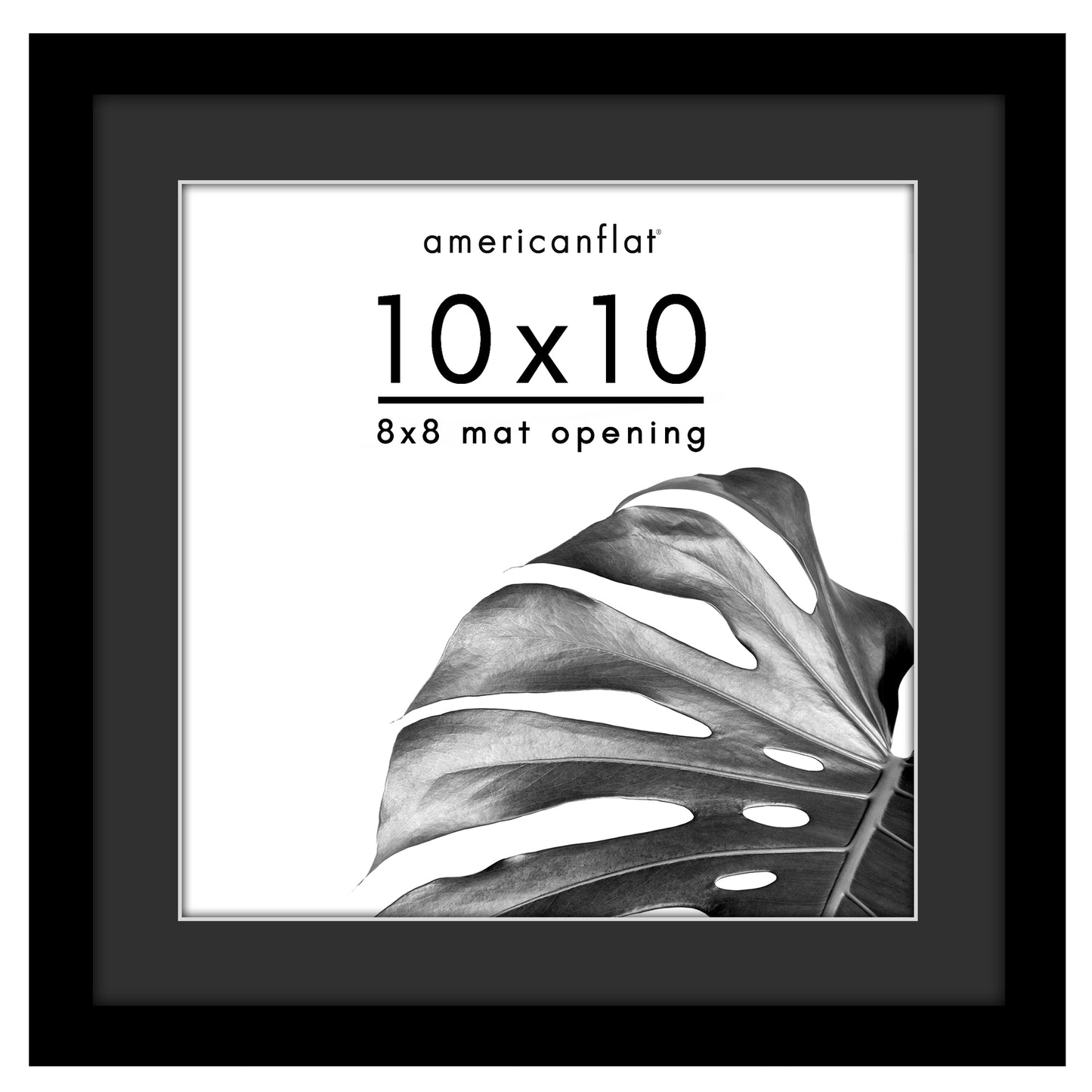 Americanflat Picture Frame | Black Mat and White Trim | Classic Molding