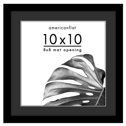 Americanflat Picture Frame | Black Mat and White Trim | Classic Molding
