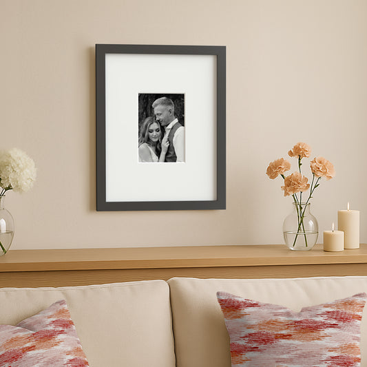Americanflat Picture Frame with Mat | Shatter-Resistant Glass | Classic Molding