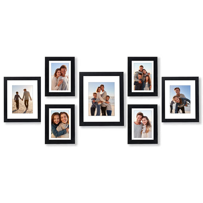 Gallery Wall Picture Frame Set 7 Piece | Wall Decor Display | Protective Glass
