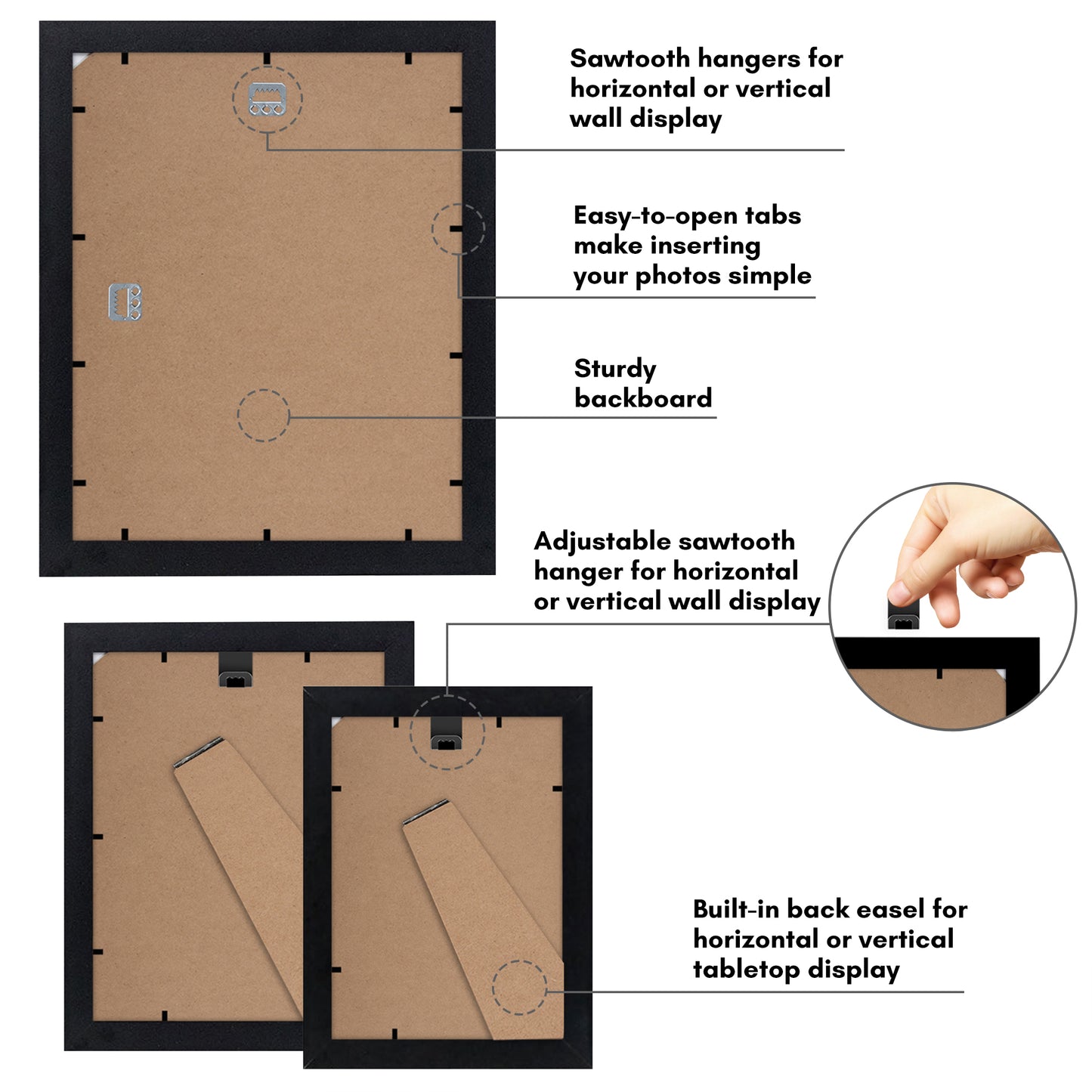 Gallery Wall Picture Frame Set 7 Piece | Wall Decor Display | Protective Glass
