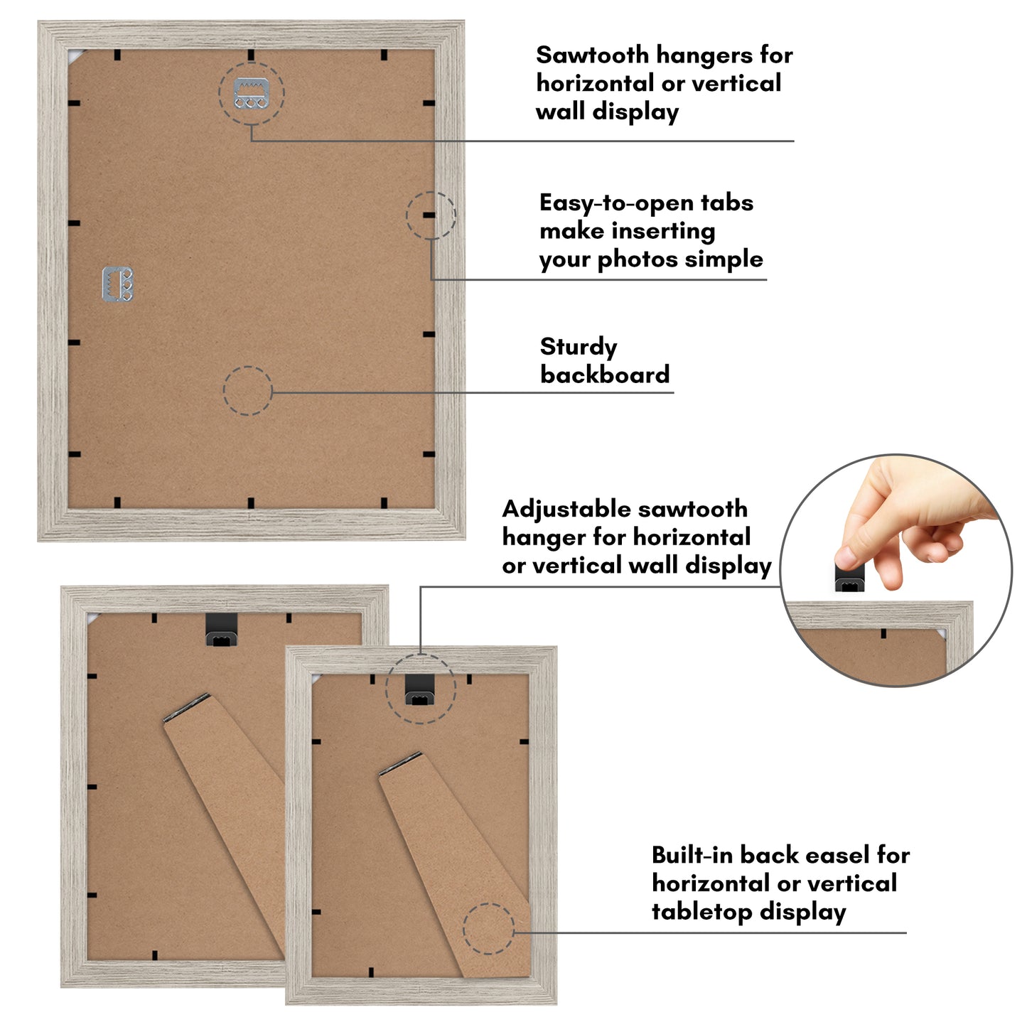 Gallery Wall Picture Frame Set 7 Piece | Wall Decor Display | Protective Glass