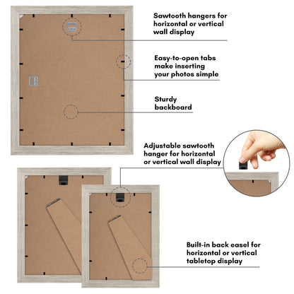 Gallery Wall Picture Frame Set 7 Piece | Wall Decor Display | Protective Glass