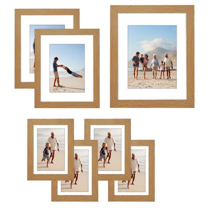 Gallery Wall Picture Frame Set 7 Piece | Wall Decor Display | Protective Glass