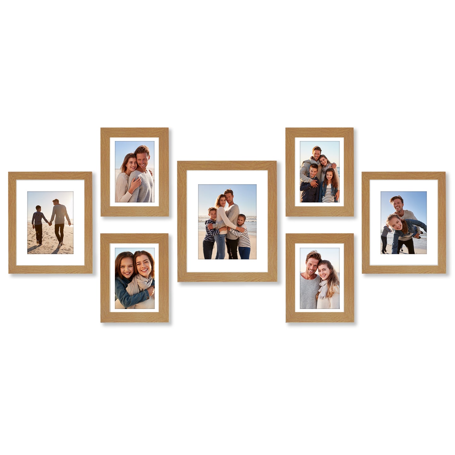 Gallery Wall Picture Frame Set 7 Piece | Wall Decor Display | Protective Glass
