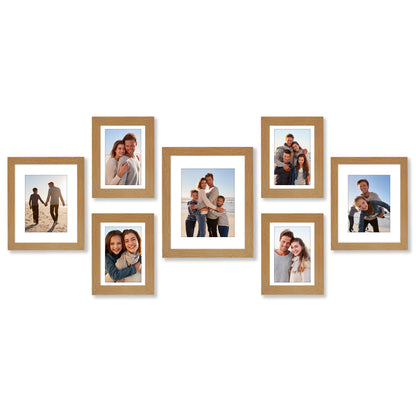 Gallery Wall Picture Frame Set 7 Piece | Wall Decor Display | Protective Glass