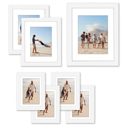 Gallery Wall Picture Frame Set 7 Piece | Wall Decor Display | Protective Glass