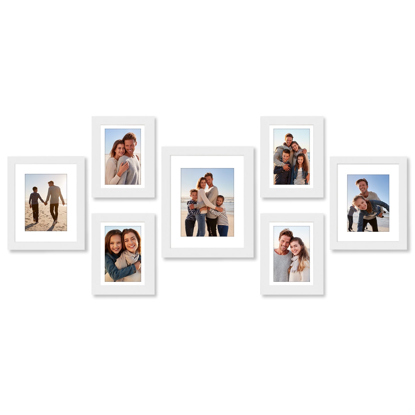 Gallery Wall Picture Frame Set 7 Piece | Wall Decor Display | Protective Glass
