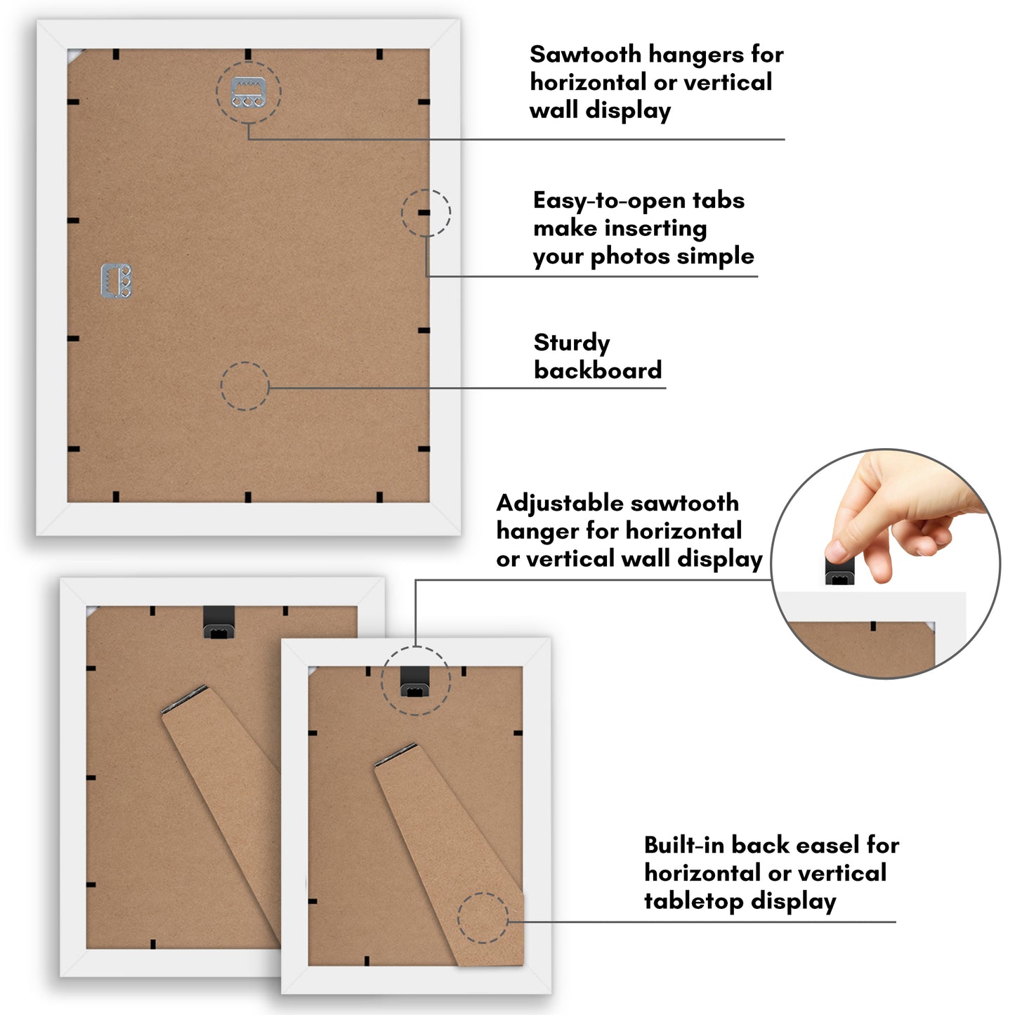 Gallery Wall Picture Frame Set 7 Piece | Wall Decor Display | Protective Glass