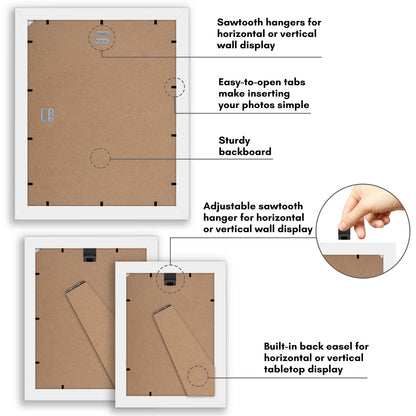 Gallery Wall Picture Frame Set 7 Piece | Wall Decor Display | Protective Glass