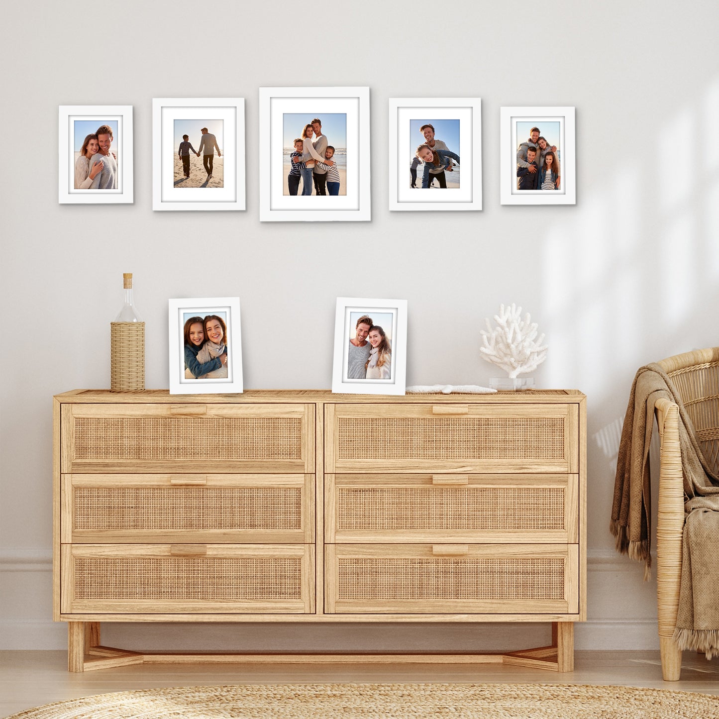 Gallery Wall Picture Frame Set 7 Piece | Wall Decor Display | Protective Glass