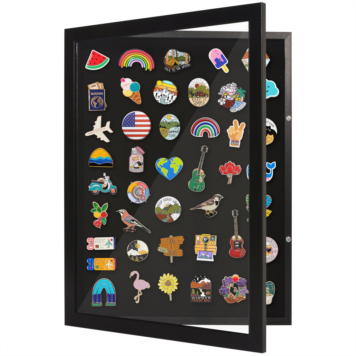 Pin Display Case | Shatter-Resistant Glass | Enamel Pin Holder | Wall Art Display