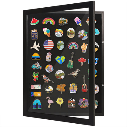 Pin Display Case | Shatter-Resistant Glass | Enamel Pin Holder | Wall Art Display