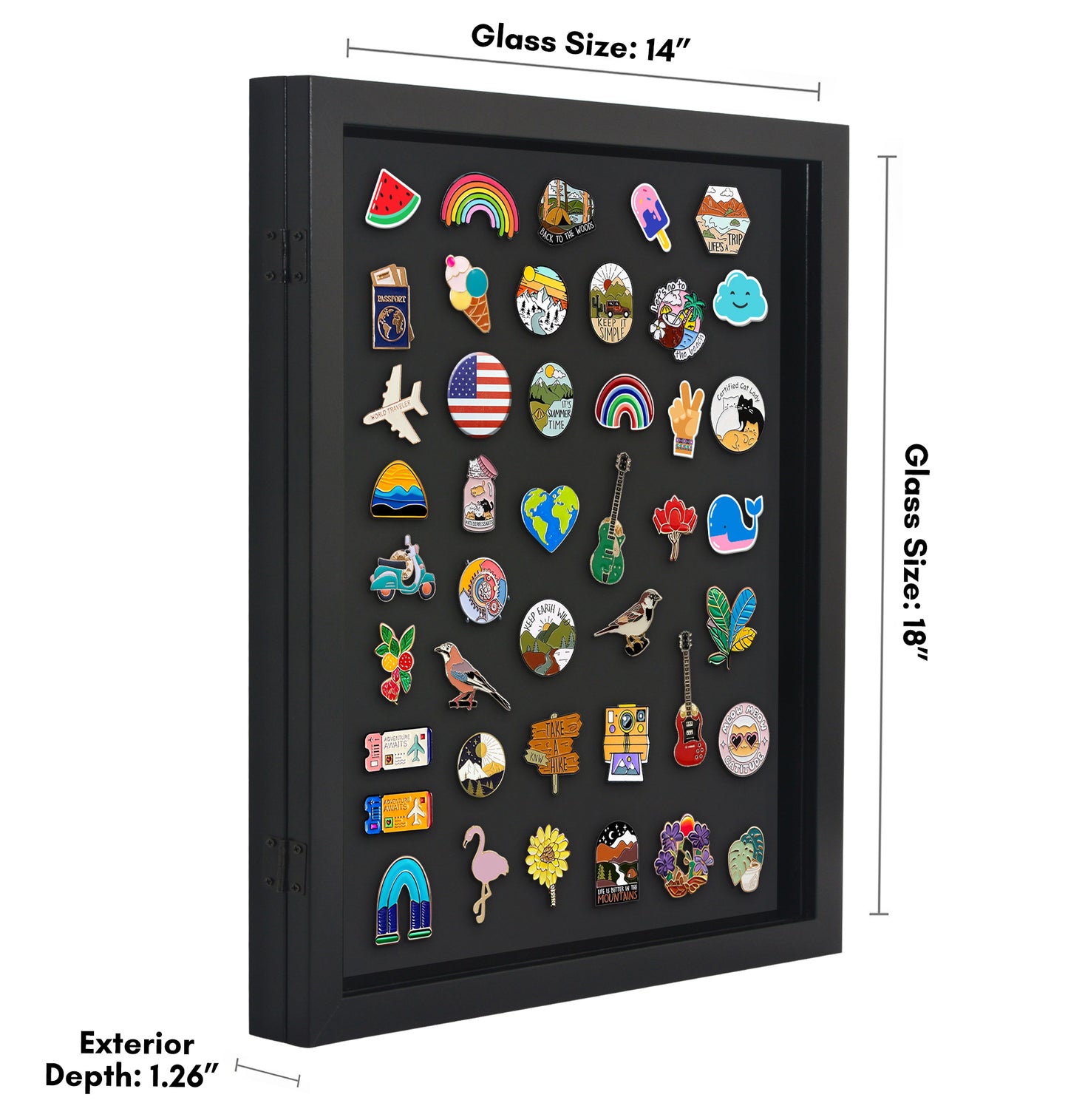 Pin Display Case | Shatter-Resistant Glass | Enamel Pin Holder | Wall Art Display