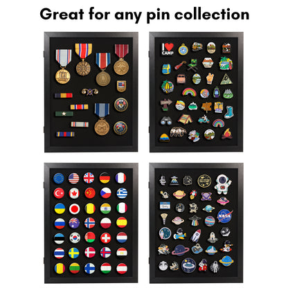 Pin Display Case | Shatter-Resistant Glass | Enamel Pin Holder | Wall Art Display