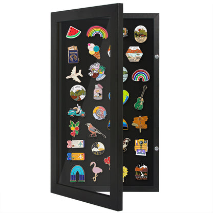 Pin Display Case | Shatter-Resistant Glass | Enamel Pin Holder | Wall Art Display