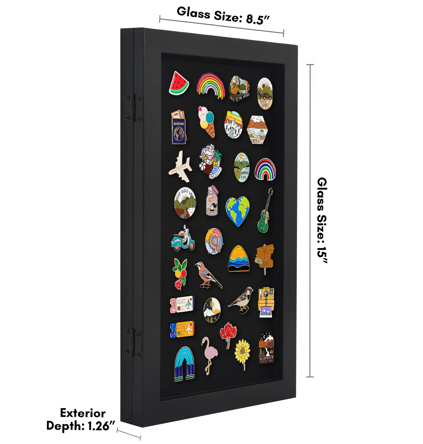 Pin Display Case | Shatter-Resistant Glass | Enamel Pin Holder | Wall Art Display